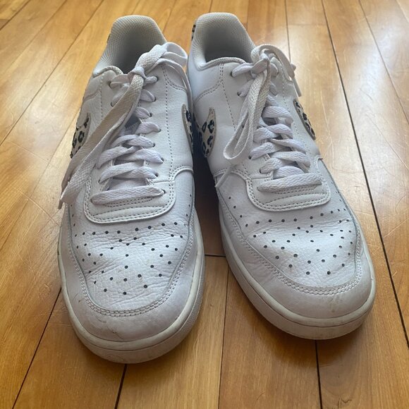 Women's Nike Court Vision Low Leopard Swoosh - White Size 10 - Picture 5 of 6